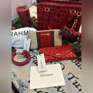 NWT 3-PIECE BRAHMIN SRIRACHA and WESTLAKE set w free generic charm
